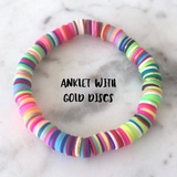 Color Pop ANKLET with gold discs