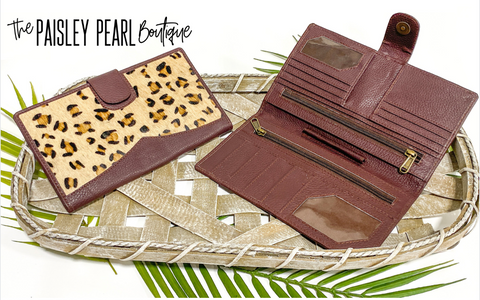 Genuine Leather & Hide Travel Wallet-Leopard