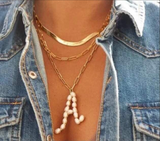 Pearl Initial Necklace