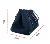 Neoprene Tote + Wristlet: Black/Brown