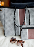 Neoprene Tote + Wristlet: Grey