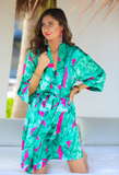 Tropical Satin Robe