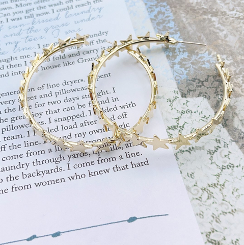 Gold Star Hoop