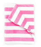 Cozy Up Plush Blanket-Pink & White Stripe