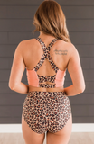 Sandy Shores High-Rise Swim Bottoms-Natural Leopard