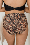 Sandy Shores High-Rise Swim Bottoms-Natural Leopard