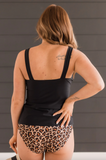 Sunny Escape Braided Tankini Swim Top- Black