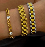 Thin Gold Watch Band Bracelet