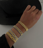 Thin Gold Watch Band Bracelet
