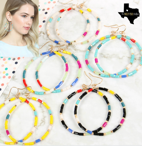 Glass Bead Earrings-5 colors