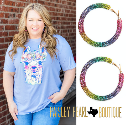 Rainbow Sparkle Hoops