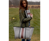 Neoprene Tote + Wristlet: Grey