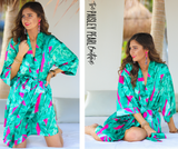 Tropical Satin Robe