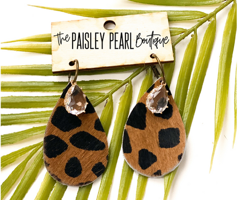 Leather Teardrop Earrings