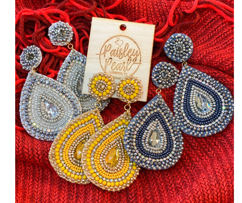 Teardrop Beaded Earrings
