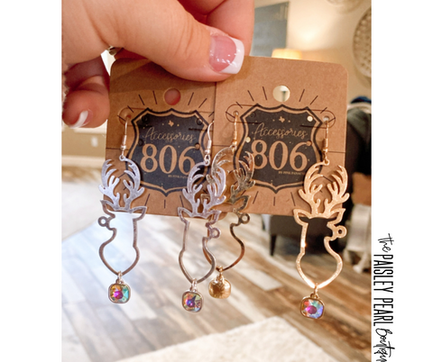 Reindeer Crystal Earrings