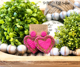 Pink Heart Beaded Earrings