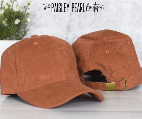 Dark Camel Corduroy Hat