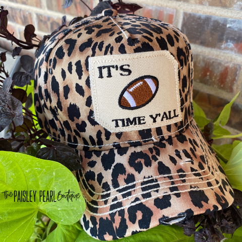It's Football Time Y'all Leopard Cap