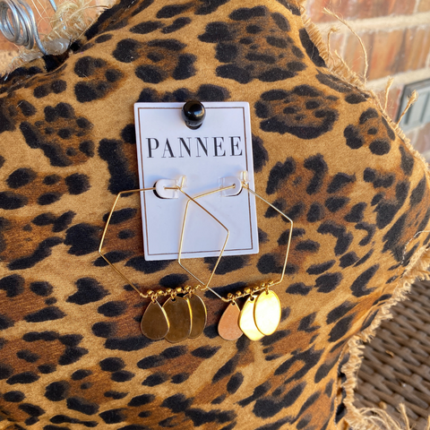 Gold Hexagon Earrings
