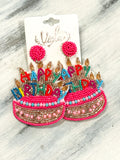 Happy Birthday Beaded Earrings