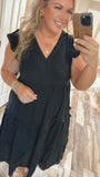 Seaside Black Midi Dress