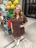 Pretty Woman Brown Polka Dot Dress