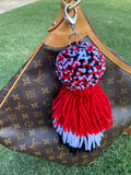 Red Raiders Pom-Pom Bag Tassels