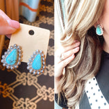 Turquoise Teardrop Studs