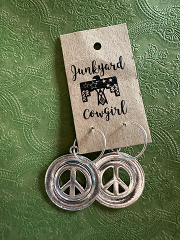 Peace Hoop Earrings