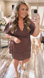 Pretty Woman Brown Polka Dot Dress