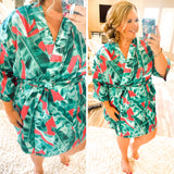 Tropical Satin Robe