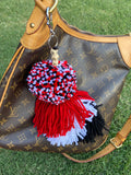 Red Raiders Pom-Pom Bag Tassels