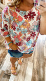 Fun for Fall Floral Oversized Top