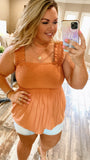 Desert Dreams Ruffle Strap Top