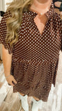 Pretty Woman Brown Polka Dot Dress